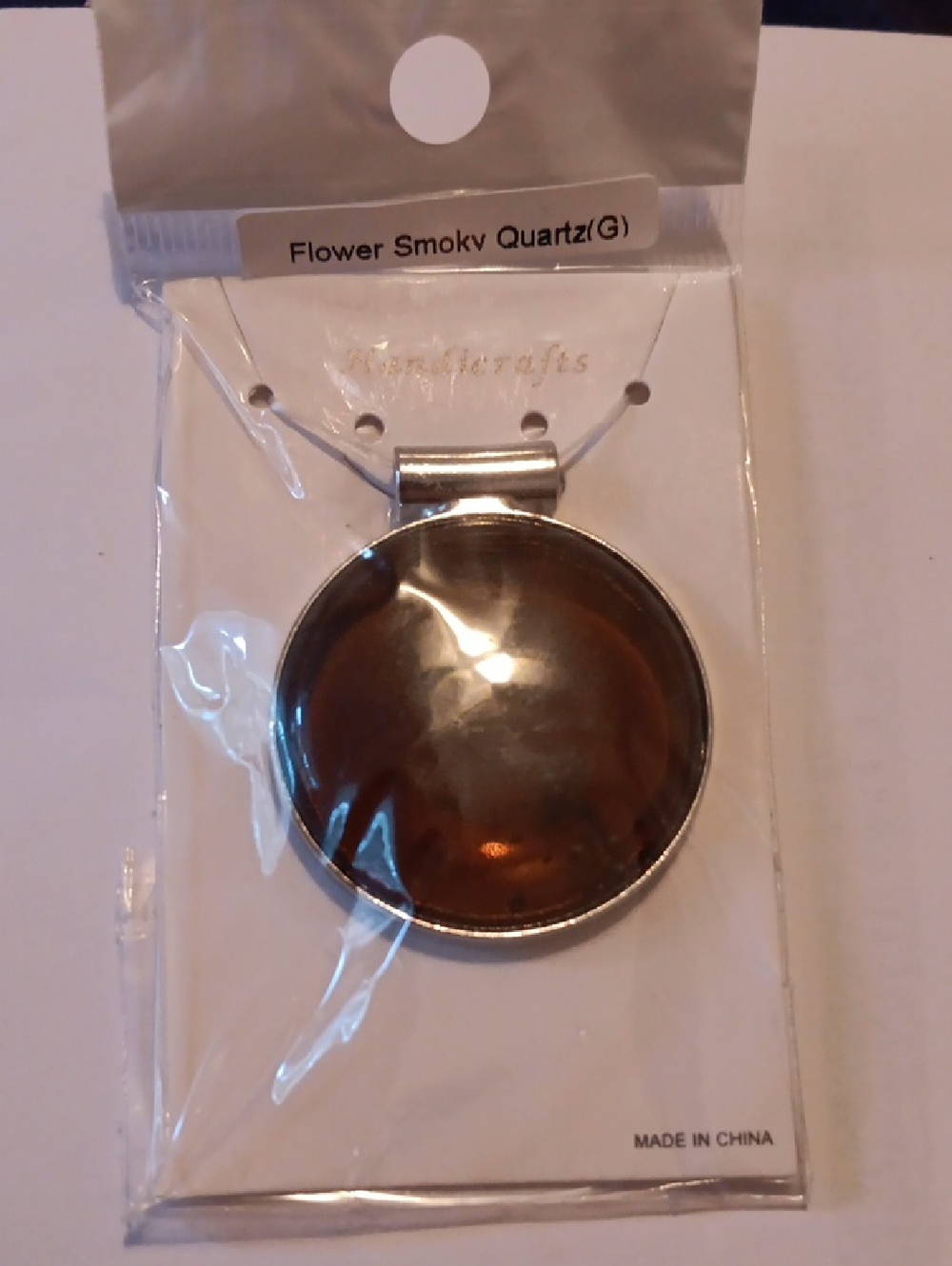 Brazilian Smoky Quartz 46.00 ctw Flower Pendant in Silvertone with Stainless